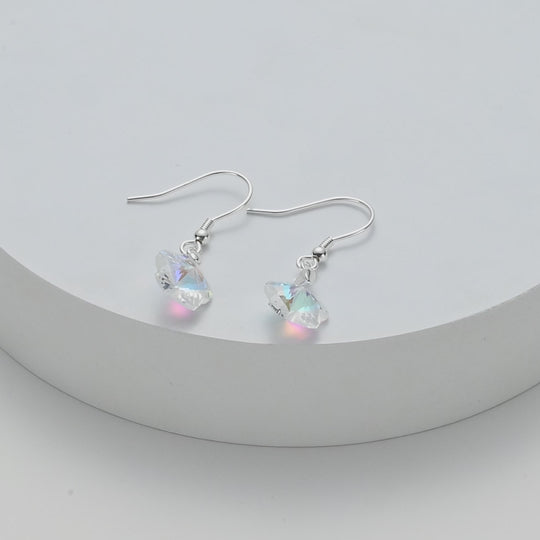 Sterling Silver Aurora Borealis Flower Earrings Created with Zircondia® Crystals Video