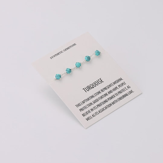 Synthetic Turquoise Gemstone Bracelet with Quote Card