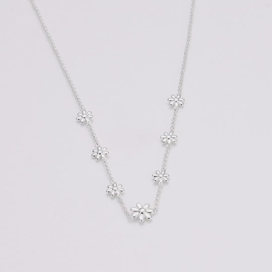 Silver Plated Multi Daisy Necklace