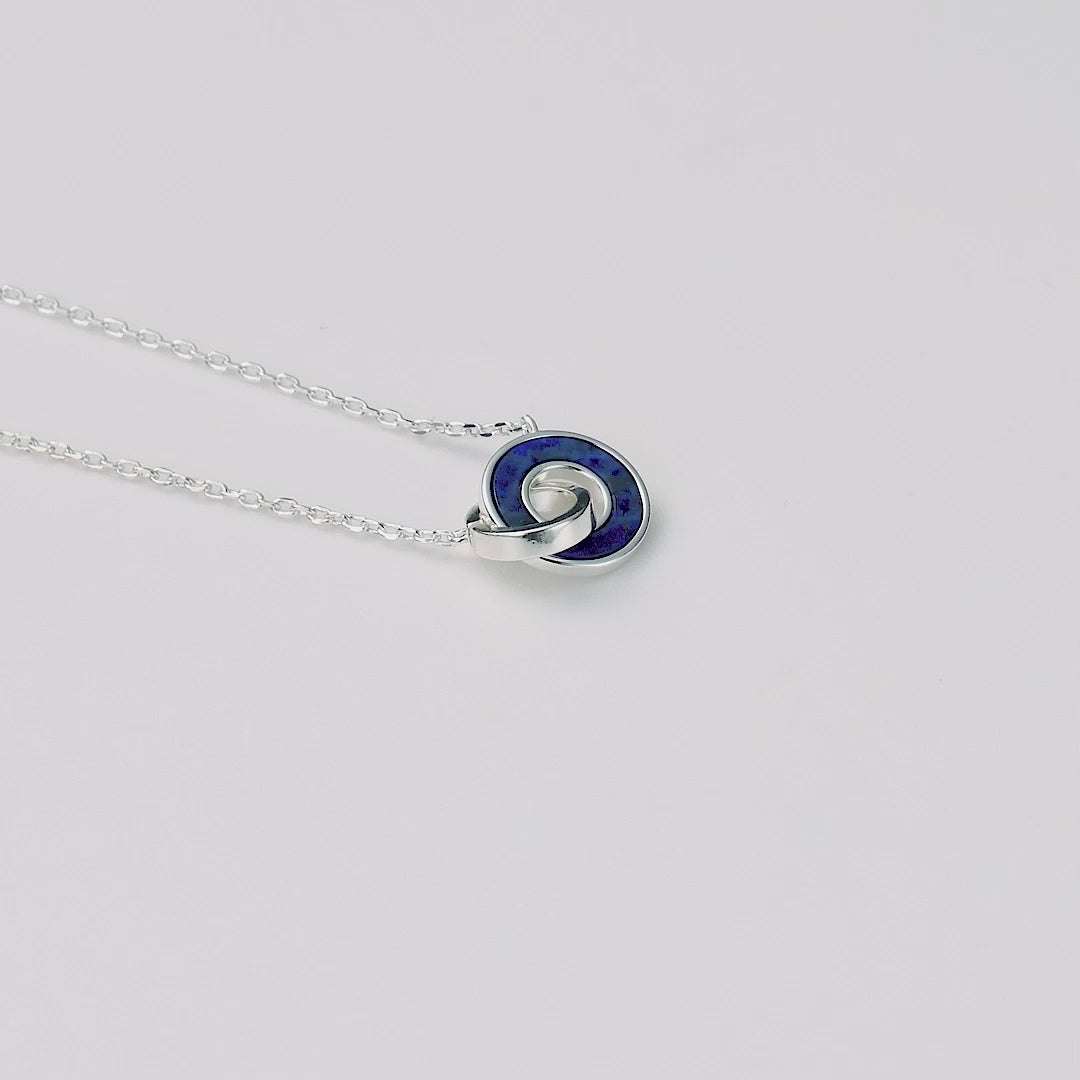 Lapis Gemstone Circle Link Necklace