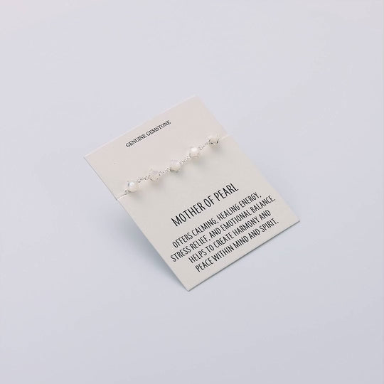 Mother of Pearl Gemstone Bracelet with Quote Card