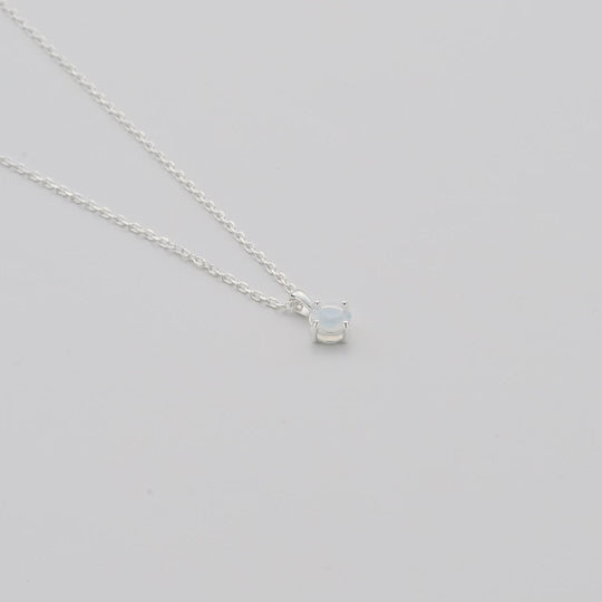 Sterling Silver October (Opal) Birthstone Necklace Created with Zircondia® Crystals Video