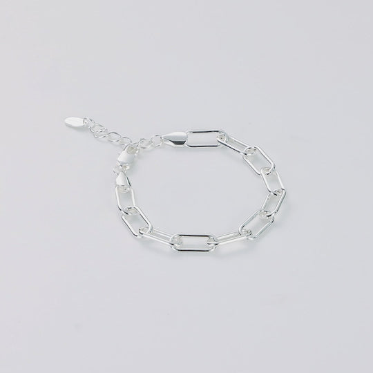 Silver Plated Paperclip Bracelet