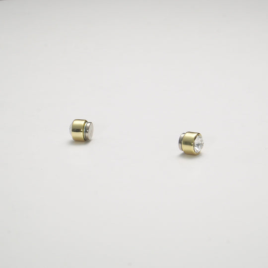 Men's Gold Plated 6mm Magnetic Clip On Earrings Created with Zircondia® Crystals