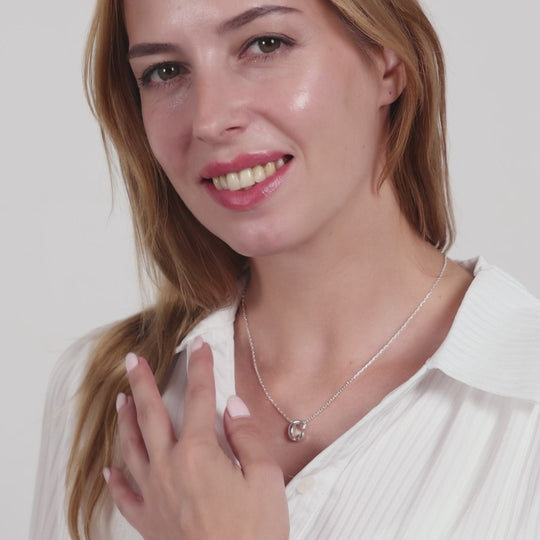 Initial Necklace Letter C Created with Zircondia® Crystals