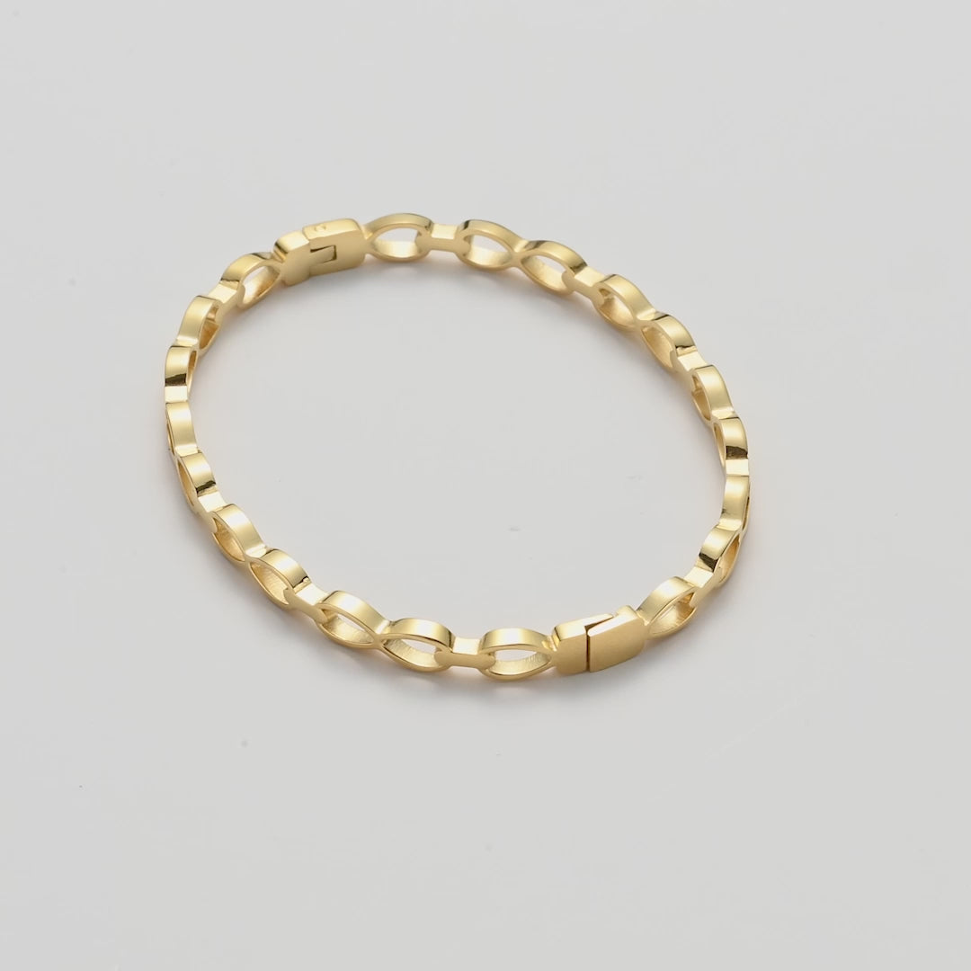 Gold Plated Infinity Bangle Video
