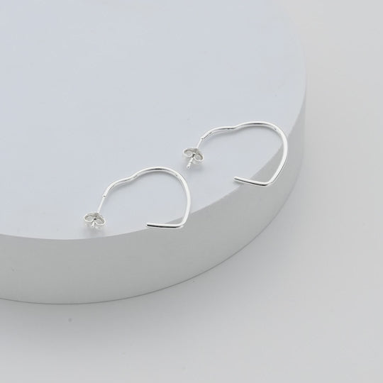 Sterling Silver Hooped Heart Earrings Video