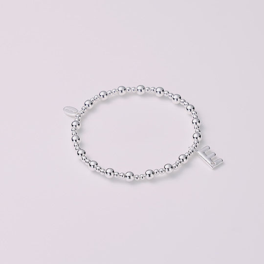 Letter E Initial Stretch Bracelet Created with Zircondia® Crystals