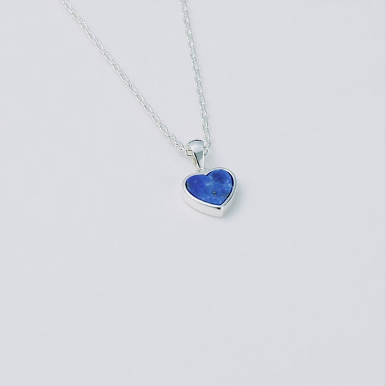 Lapis Gemstone Heart Necklace