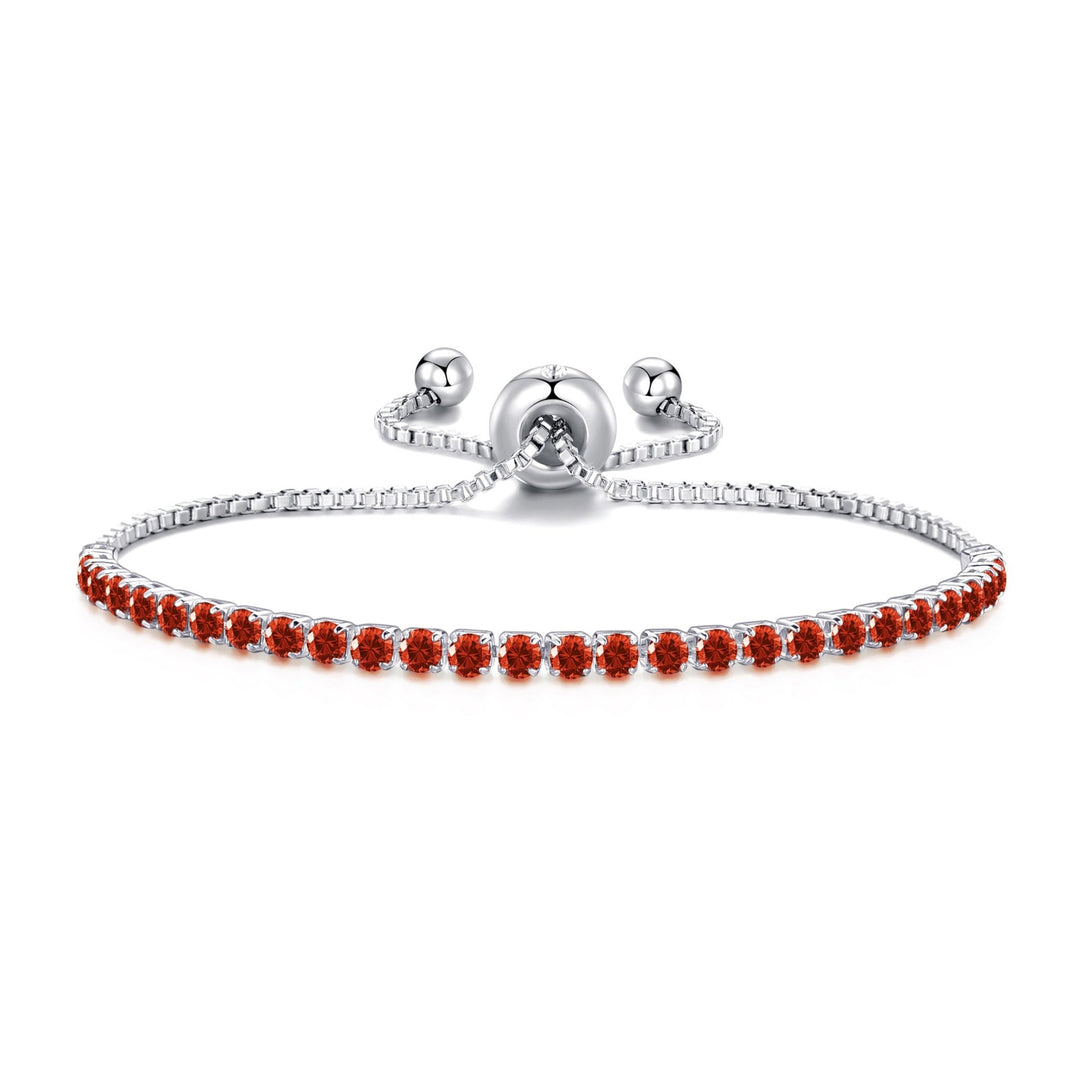 Red Tennis Friendship Bracelet Created with Zircondia® Crystals - Philip Jones Jewellery