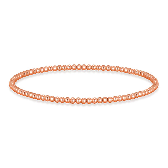Rose Gold Plated Beaded Stretch Bracelet - Philip Jones Jewellery