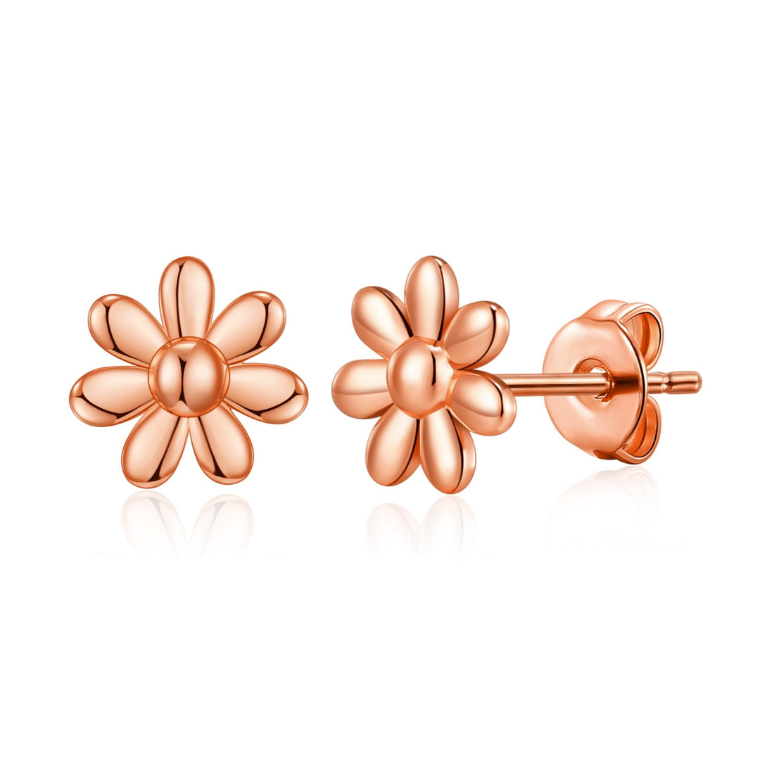 Rose Gold Plated Daisy Earrings - Philip Jones Jewellery