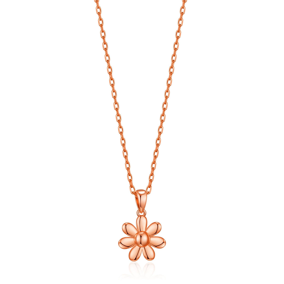 Rose Gold Plated Daisy Necklace - Philip Jones Jewellery