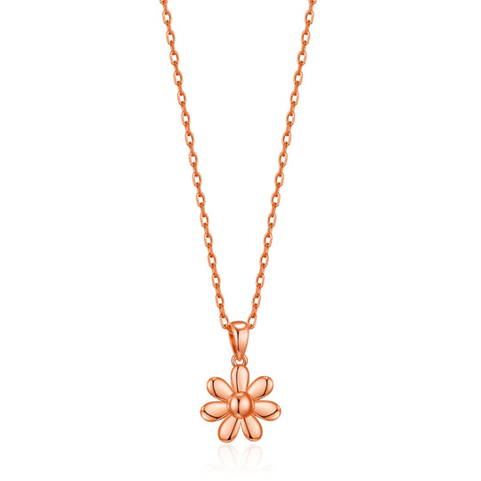 Rose Gold Plated Daisy Necklace - Philip Jones Jewellery