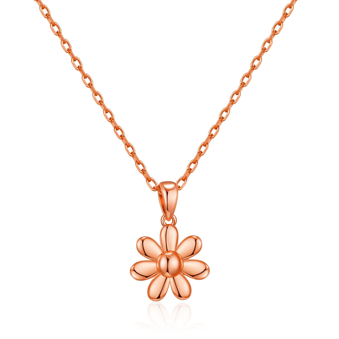 Rose Gold Plated Daisy Necklace - Philip Jones Jewellery