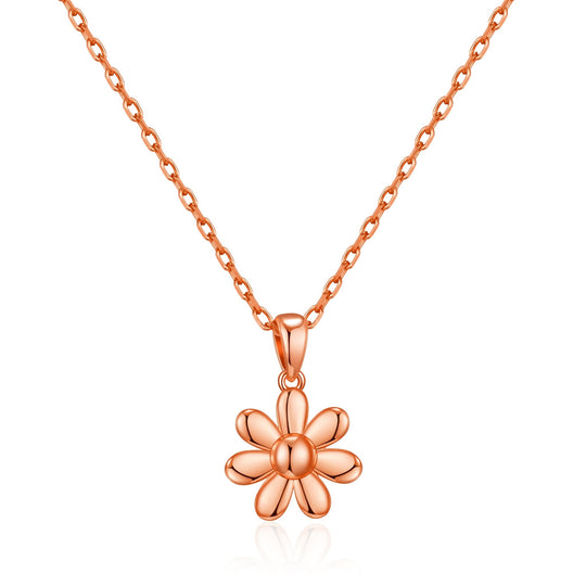 Rose Gold Plated Daisy Necklace - Philip Jones Jewellery
