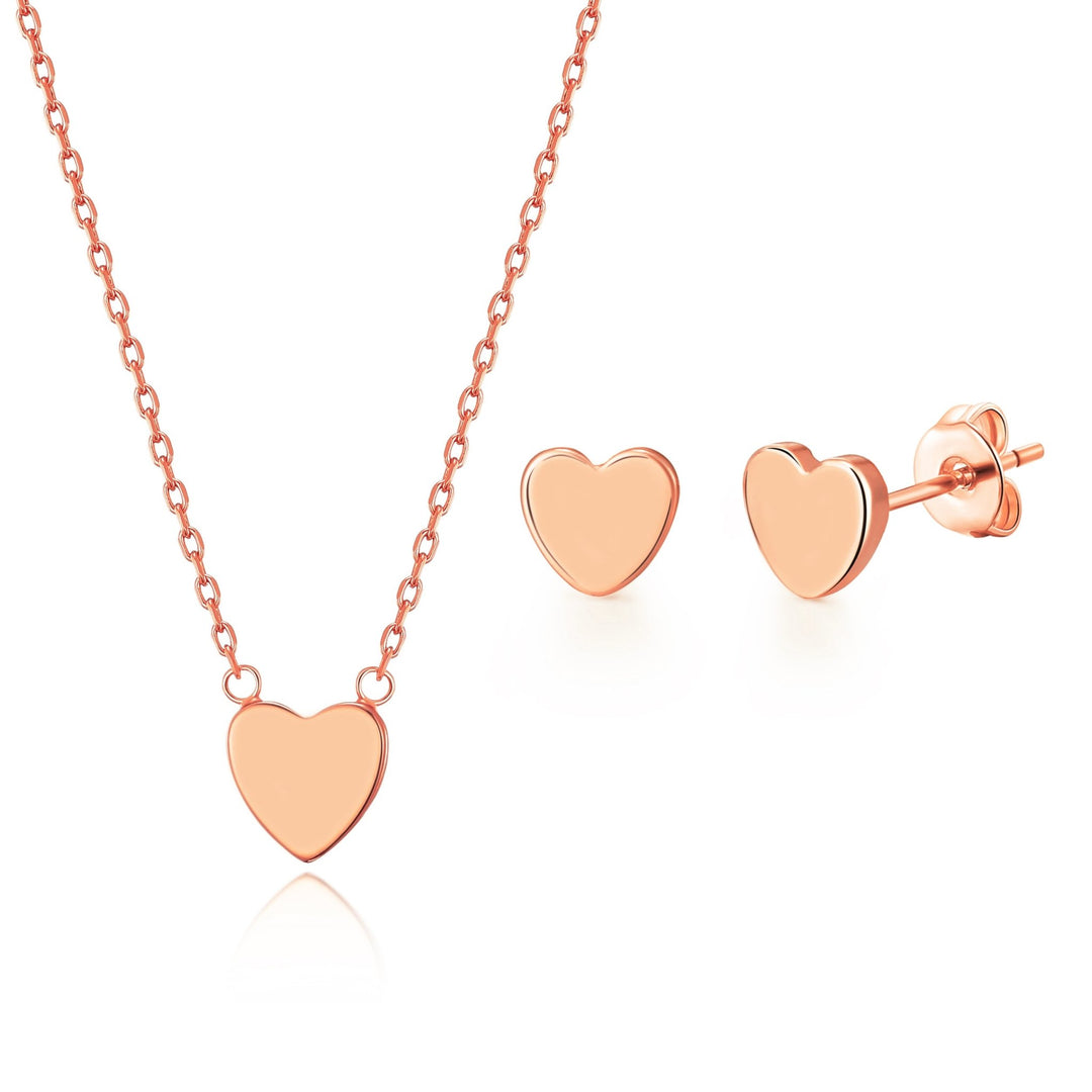 Rose Gold Plated Heart Set - Philip Jones Jewellery