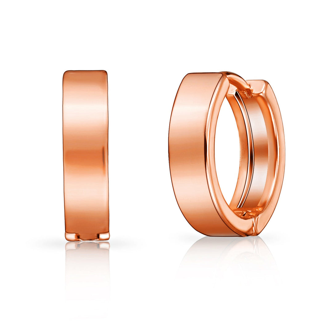 Rose Gold Plated Huggie Earrings - Philip Jones Jewellery
