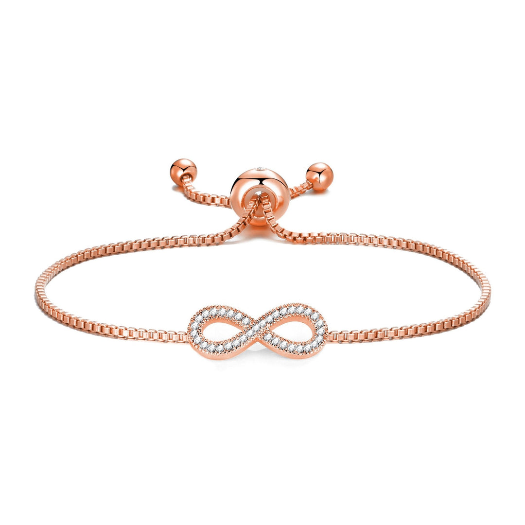 Rose Gold Plated I Couldn't Say I Do Without You Infinity Friendship Bracelet with Zircondia® Crystals - Philip Jones Jewellery