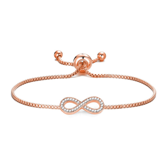 Rose Gold Plated I Couldn't Say I Do Without You Infinity Friendship Bracelet with Zircondia® Crystals - Philip Jones Jewellery
