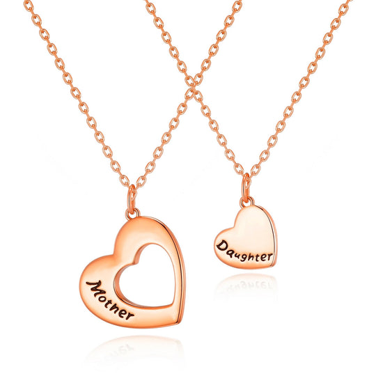 Rose Gold Plated Mother and Daughter Necklace Set with Quote Card - Philip Jones Jewellery