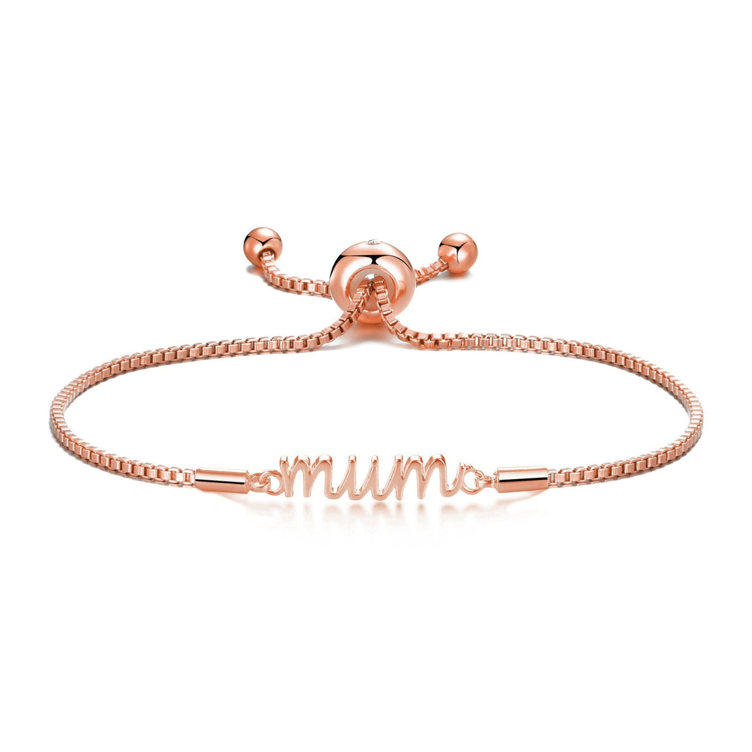 Rose Gold Plated Mum Bracelet Created with Zircondia® Crystals - Philip Jones Jewellery