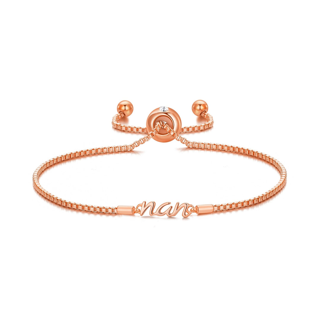 Rose Gold Plated Nan Bracelet Created with Zircondia® Crystals - Philip Jones Jewellery