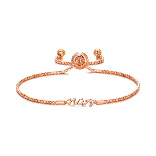 Rose Gold Plated Nan Bracelet Created with Zircondia® Crystals - Philip Jones Jewellery