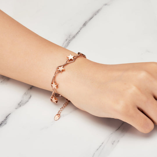 Rose Gold Plated Star Bracelet - Philip Jones Jewellery