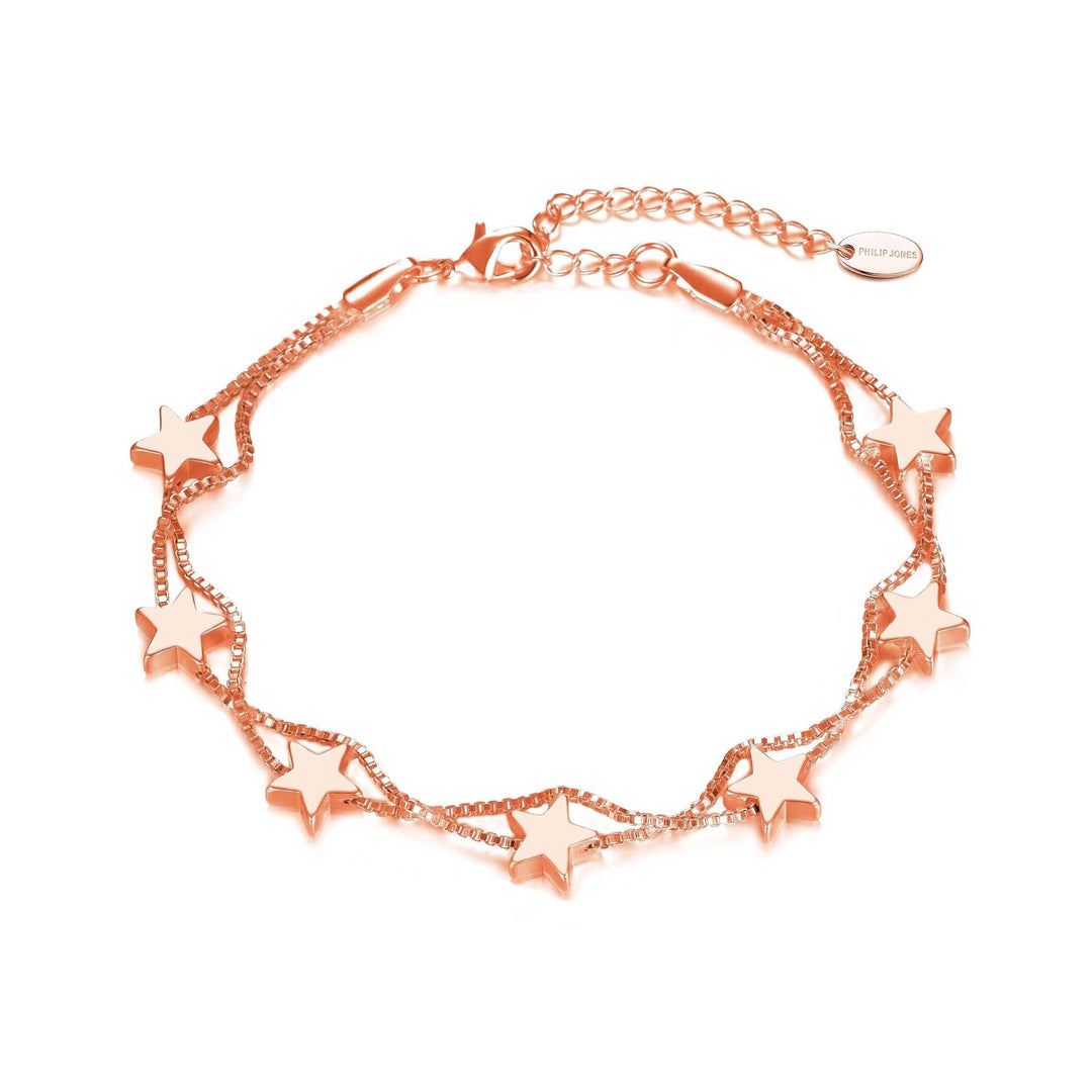 Rose Gold Plated Star Bracelet - Philip Jones Jewellery