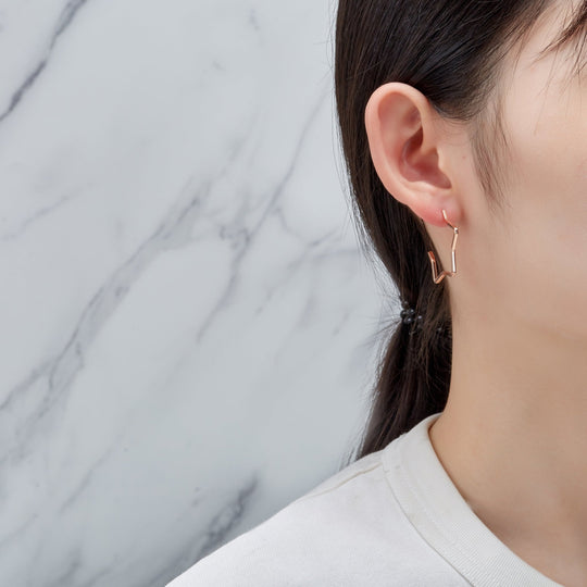 Rose Gold Plated Star Hoop Earrings - Philip Jones Jewellery