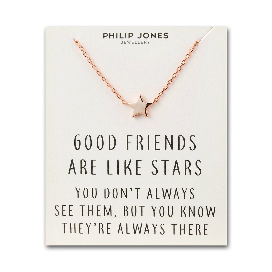 Rose Gold Plated Star Necklace with Quote Card - Philip Jones Jewellery