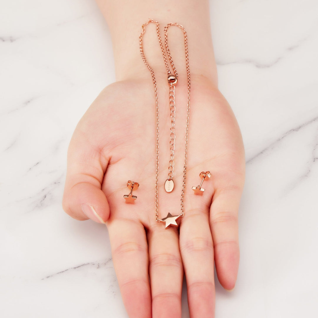 Rose Gold Plated Star Set - Philip Jones Jewellery