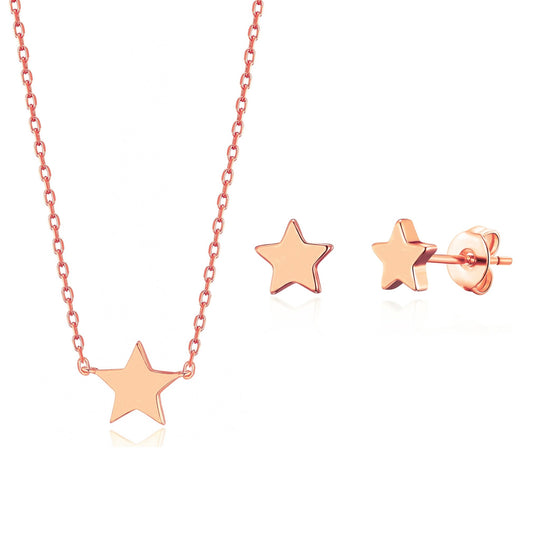 Rose Gold Plated Star Set - Philip Jones Jewellery