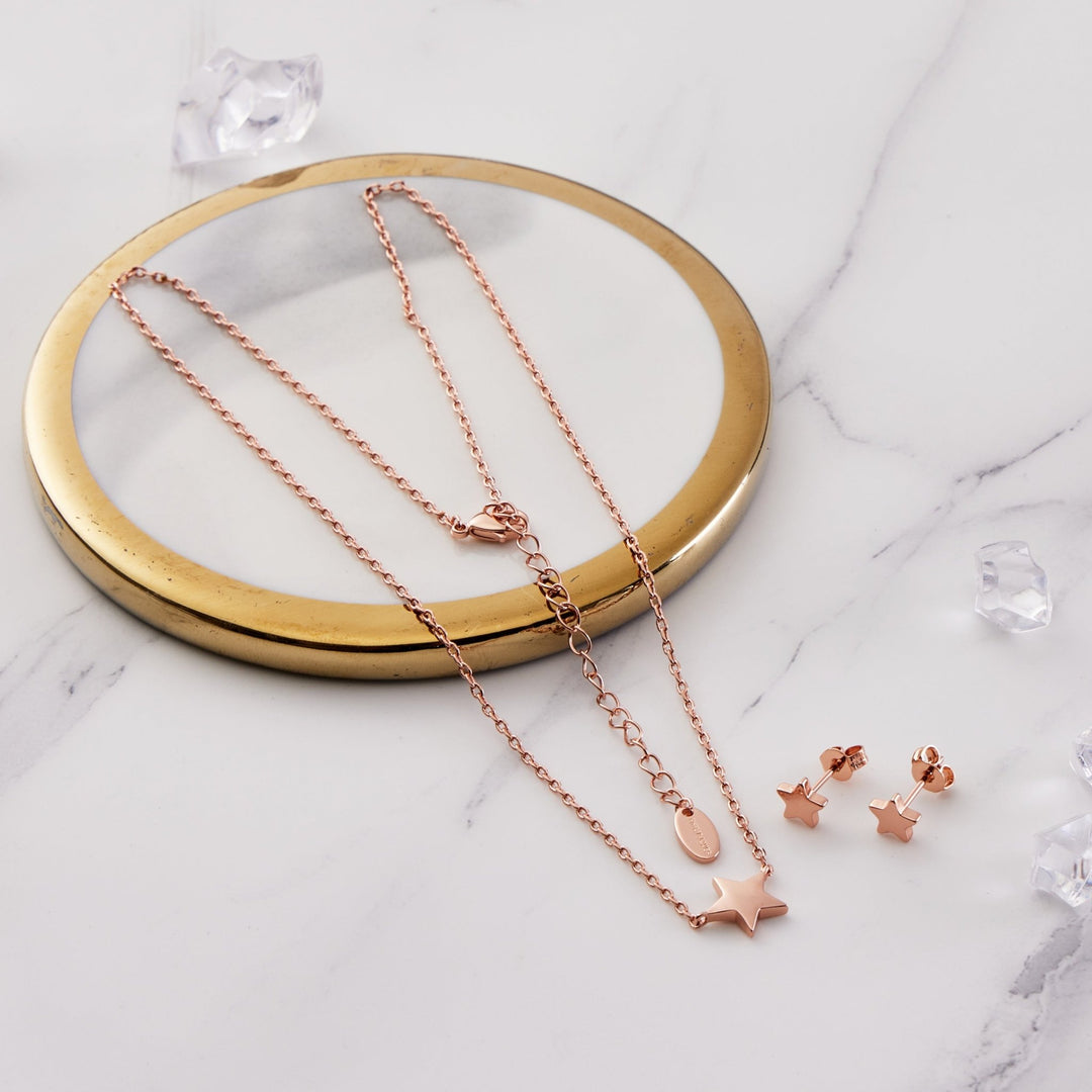 Rose Gold Plated Star Set - Philip Jones Jewellery