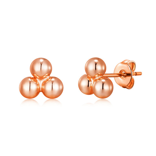 Rose Gold Plated Trinity Earrings - Philip Jones Jewellery