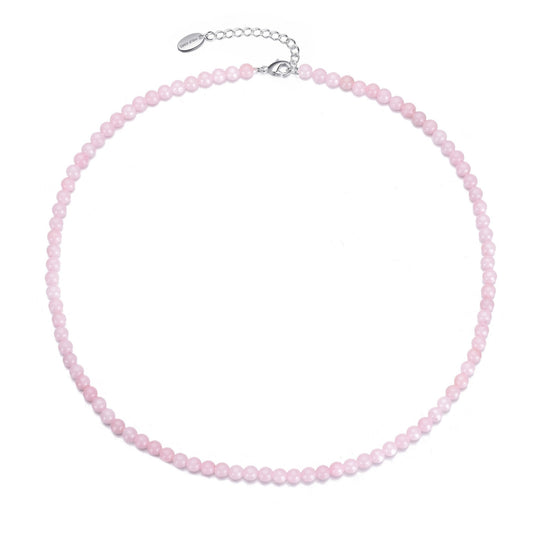 Rose Quartz Mini Beaded Gemstone Necklace - Philip Jones Jewellery