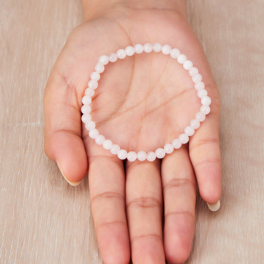 Rose Quartz Mini Beaded Gemstone Stretch Bracelet - Philip Jones Jewellery