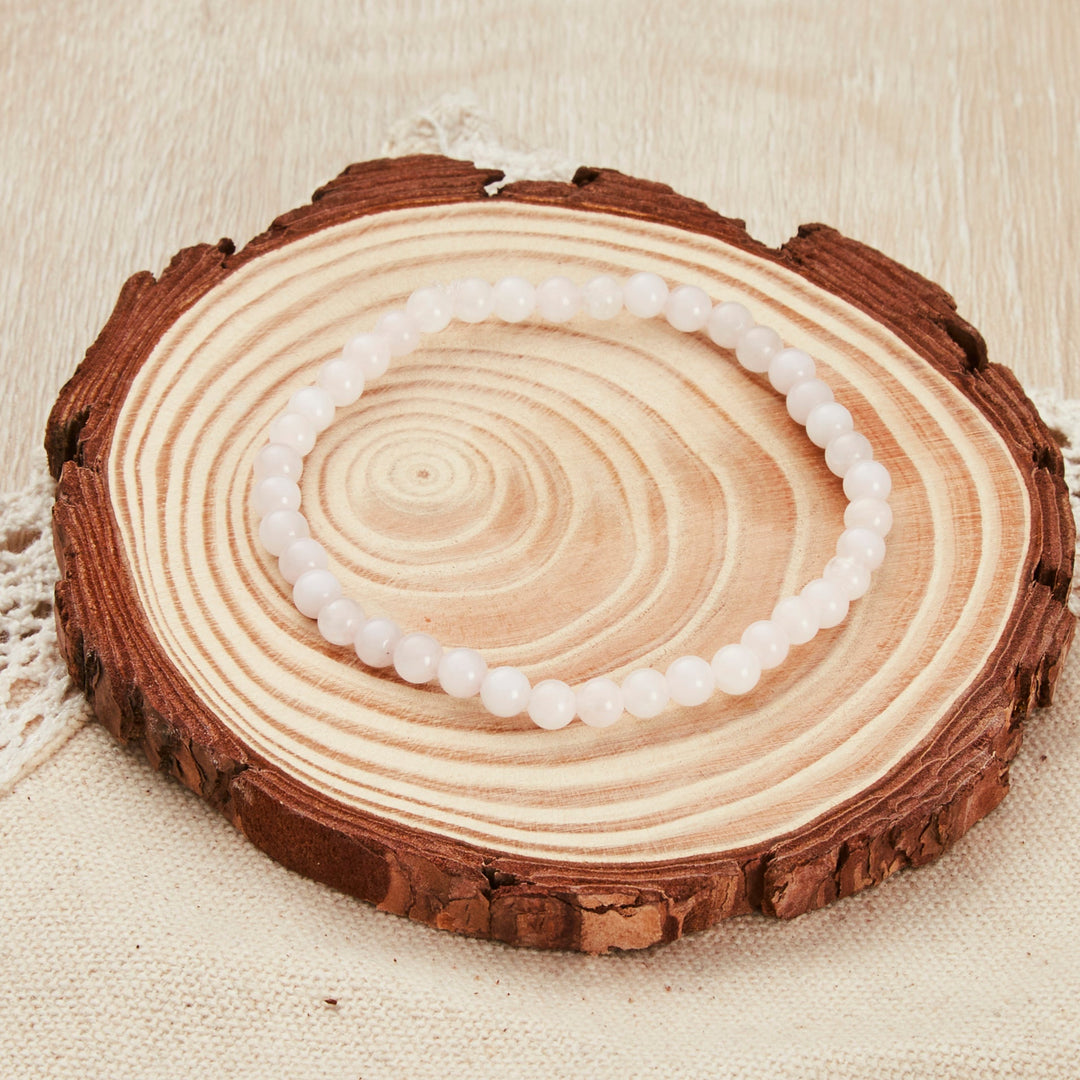 Rose Quartz Mini Beaded Gemstone Stretch Bracelet - Philip Jones Jewellery