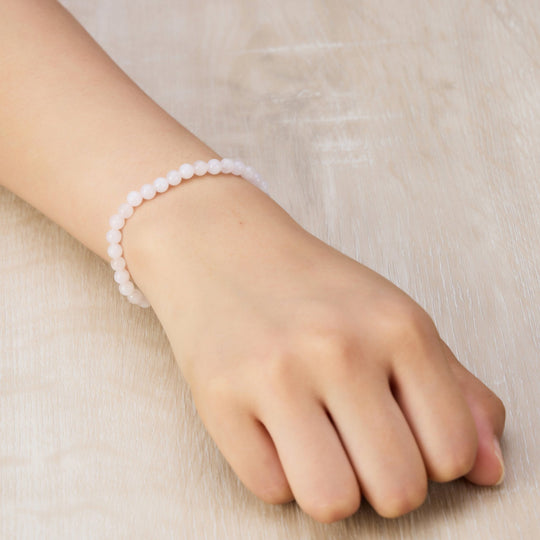Rose Quartz Mini Beaded Gemstone Stretch Bracelet - Philip Jones Jewellery