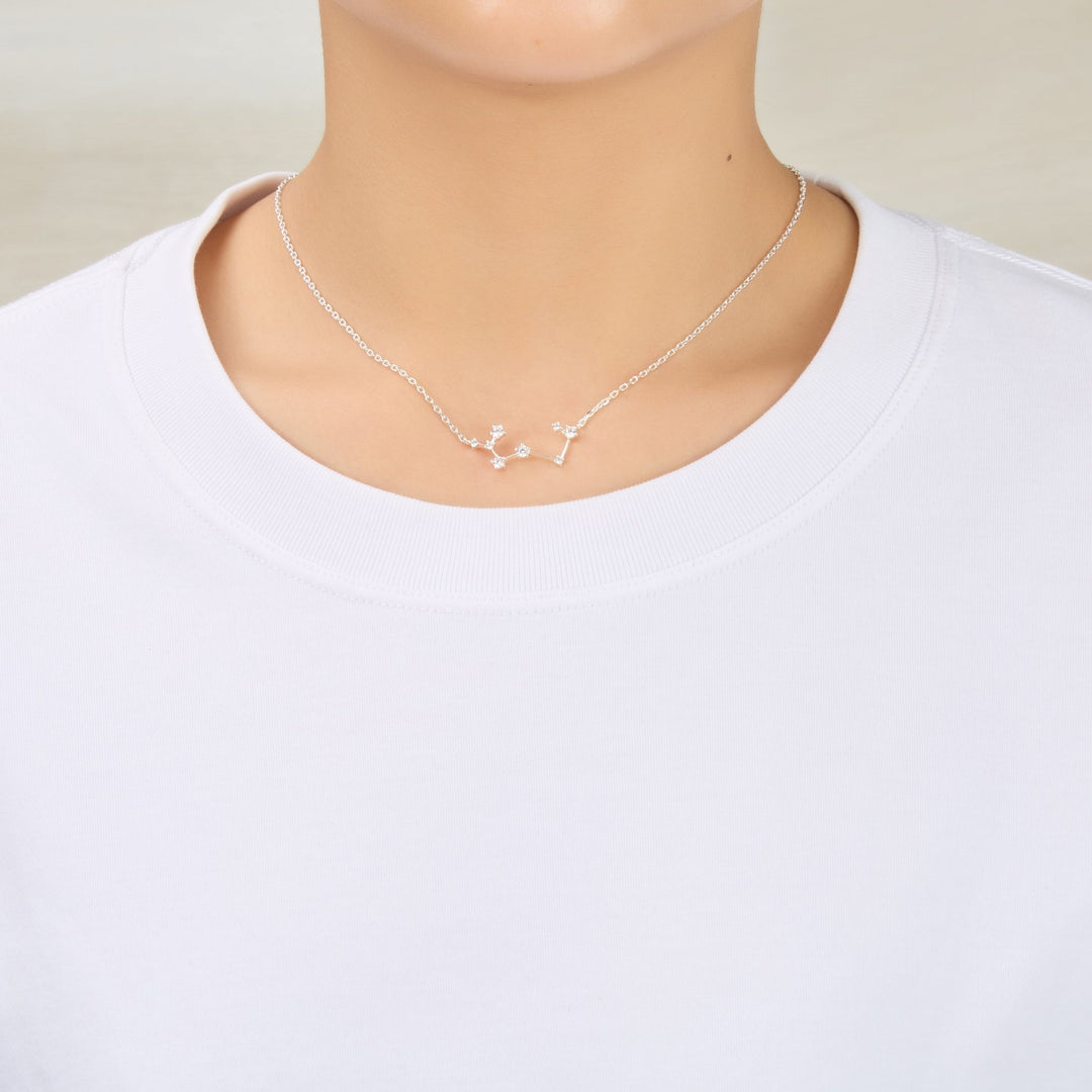 Sagittarius Star Sign Zodiac Constellation Necklace with Zircondia® Crystals - Philip Jones Jewellery