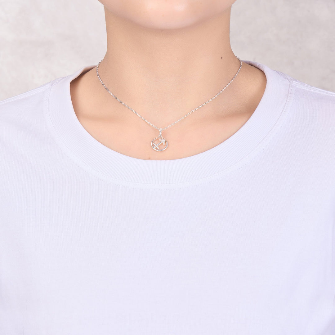 Sagittarius Star Sign Zodiac Necklace with Zircondia® Crystals - Philip Jones Jewellery