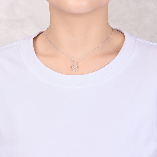 Sagittarius Star Sign Zodiac Necklace with Zircondia® Crystals - Philip Jones Jewellery