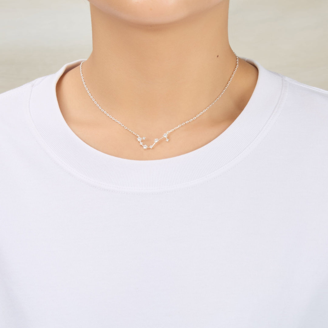 Scorpio Star Sign Zodiac Constellation Necklace with Zircondia® Crystals - Philip Jones Jewellery