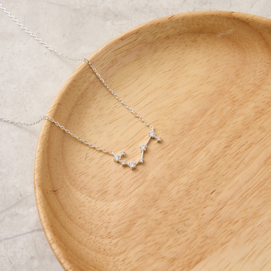 Scorpio Star Sign Zodiac Constellation Necklace with Zircondia® Crystals - Philip Jones Jewellery