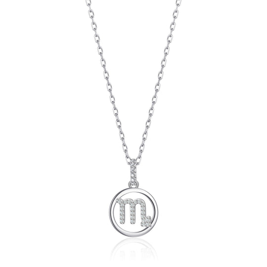 Scorpio Star Sign Zodiac Necklace with Zircondia® Crystals - Philip Jones Jewellery