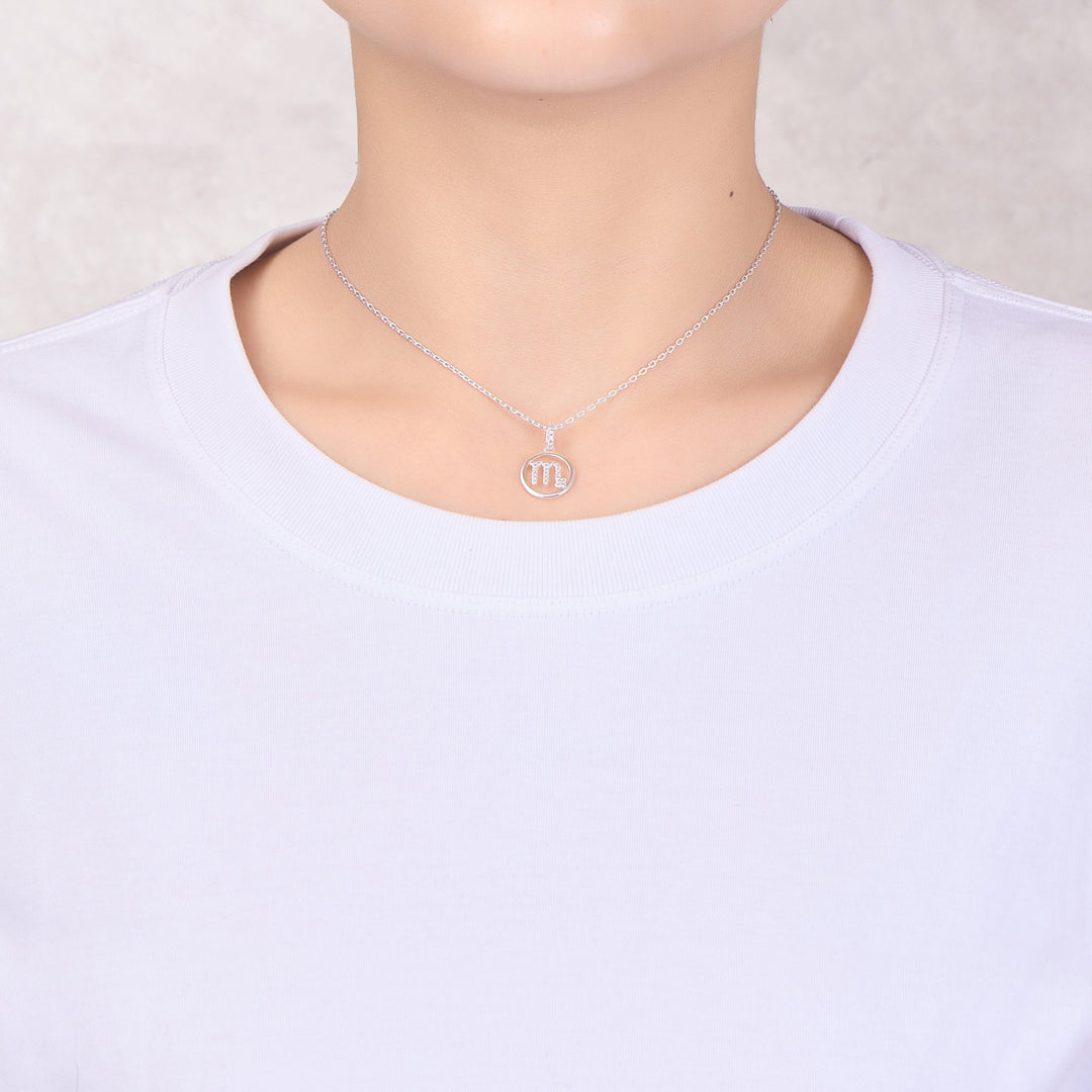 Scorpio Star Sign Zodiac Necklace with Zircondia® Crystals - Philip Jones Jewellery