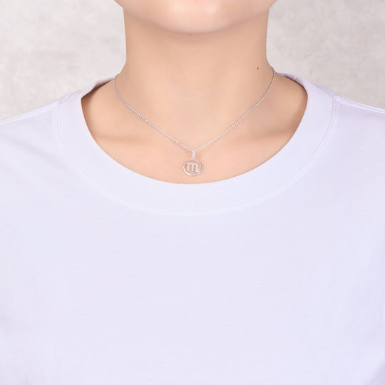 Scorpio Star Sign Zodiac Necklace with Zircondia® Crystals - Philip Jones Jewellery