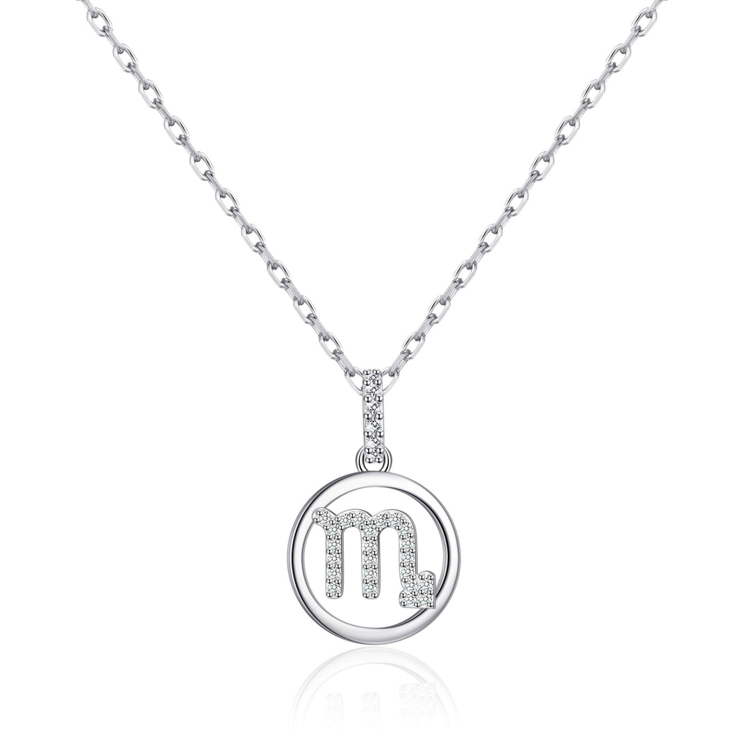 Scorpio Star Sign Zodiac Necklace with Zircondia® Crystals - Philip Jones Jewellery