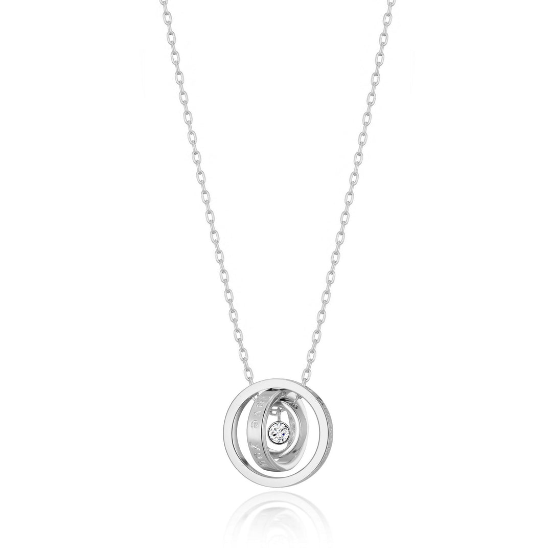 Silver Plated Always My Mother Quote Necklace Created with Zircondia® Crystals - Philip Jones Jewellery